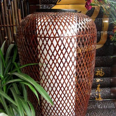 时尚2号仿古编织竹灯笼 新款手工复古茶楼竹编灯笼 直径26高度38