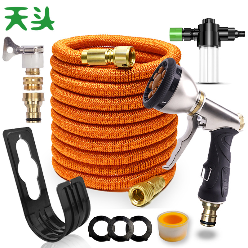 厂家批发3倍伸缩神奇软管洗车套装 花园伸缩浇花水管高压洗车水枪|ms