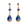 Accessory, golden copper multicoloured earrings, glossy crystal, pendant, Amazon, 750 sample gold