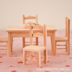 1/12dollhouse娃娃屋迷你家具模型攝影道具木質椅子模型小擺件
