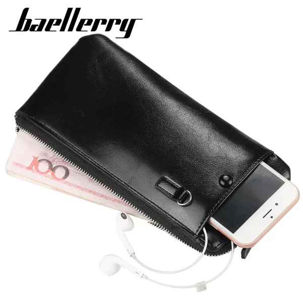 Baellerry Men's Wallet Korean Style Thin Multi-Card Slot Zipper Wallet Multi-Functional Mobile Phone Bag Wholesale for Boys