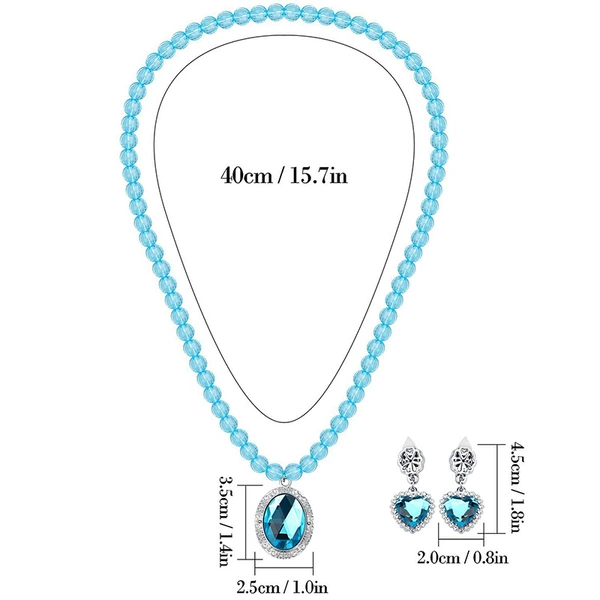 Necklace, earrings