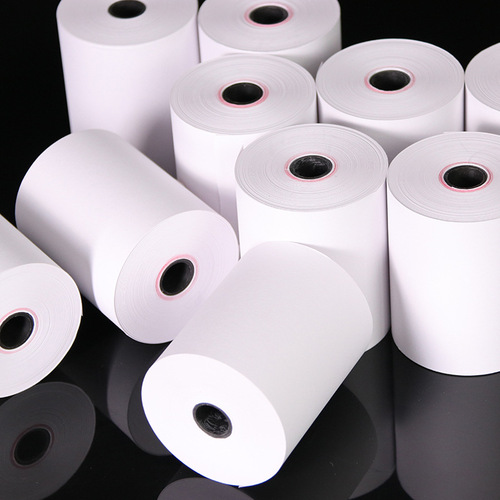 Directly supplied from the manufacturer, single-layer printing paper, 75*60 carbonless copy cash register paper, pin type printing paper, restaurant receipt paper