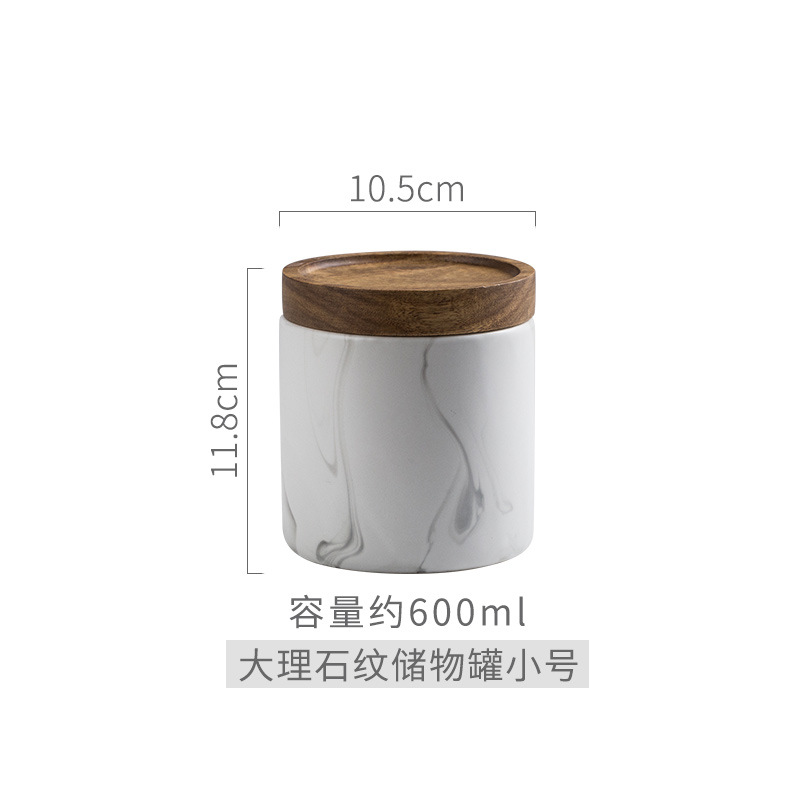Retro mármol sello té olla cerámica Nordic almacenamiento tanque cocina creativa miscelánea grano almacenamiento tanque de almacenamiento