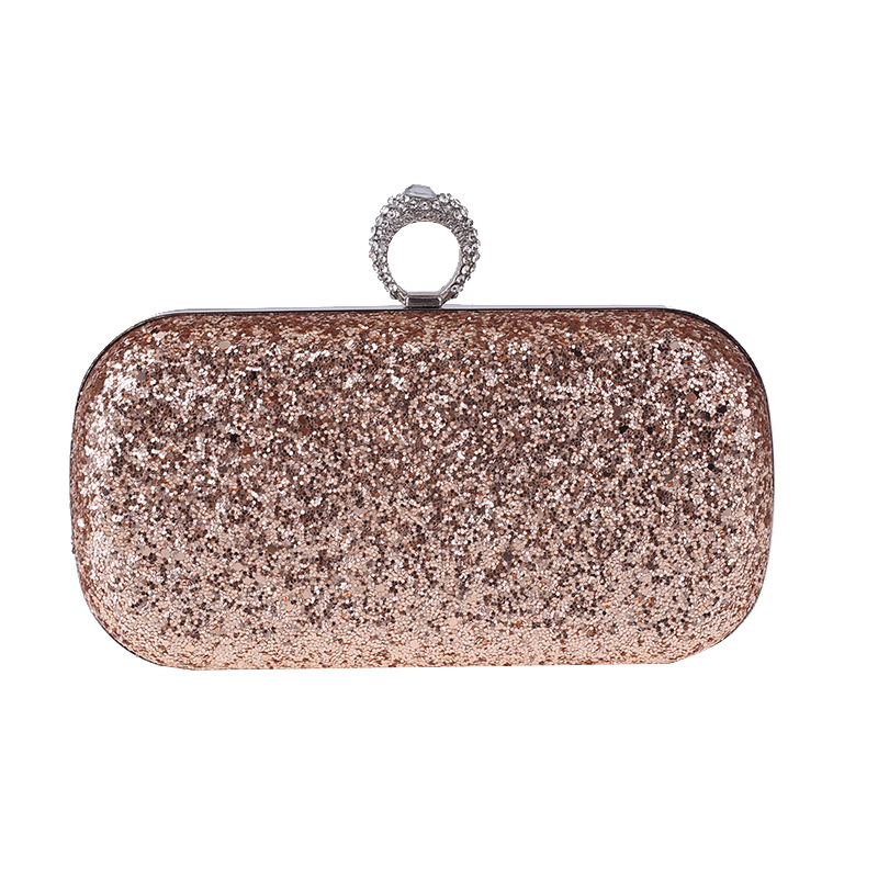 Dinner Bag With Diamond Clutch, Super Flash Ring Bag, Hard Box, Small Square Bag, Chain, Women Bag display picture 8