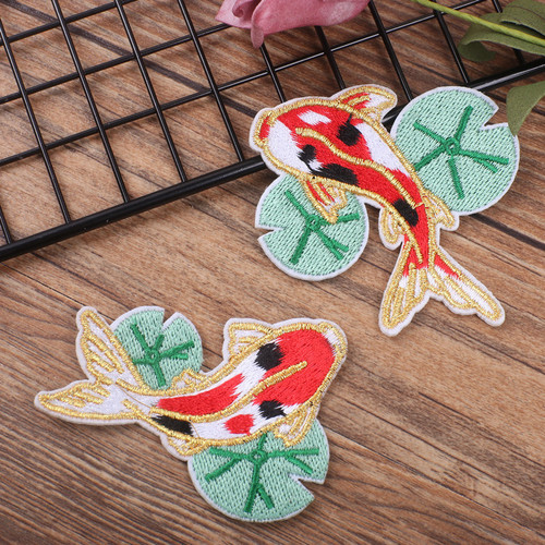 Jiu Shao New Cartoon Animal Embroidery Cloth Stickers Elephant Goldfish Patch Stickers Children's Clothing Hat Decoration Cloth Stickers