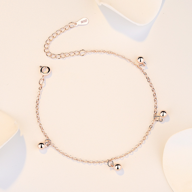Clever blue imitation s925 Sterling Silver Simplicity bead Bracelet Korean Edition fashion student Female models Rose Gold Hand jewelry wholesale