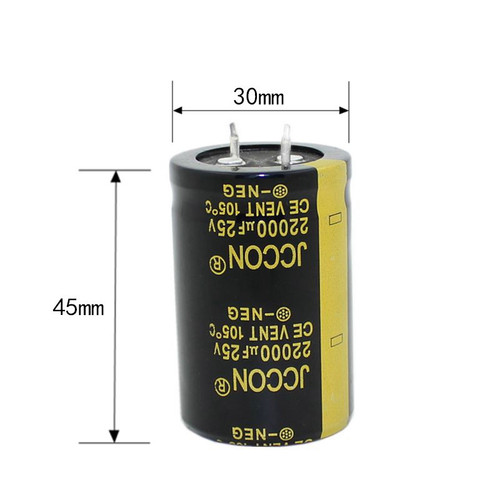 25V 22000uF JCCON black gold audio power amplifier brand new aluminum electrolytic capacitor 30x45