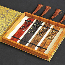 Mahogany bookmark tùy chỉnh LOGO Meilan Zhuju sáng tạo phong cách Trung Quốc gỗ thủ công kinh doanh quà tặng sản phẩm Wenchuang Đánh dấu trang