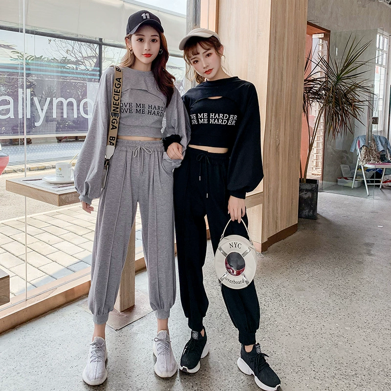 Спортивный костюм из двух частей в иностранном стиле, женский осенний Новый сексуальный ночной тремоло в 2023 году с одеждой в стиле богини