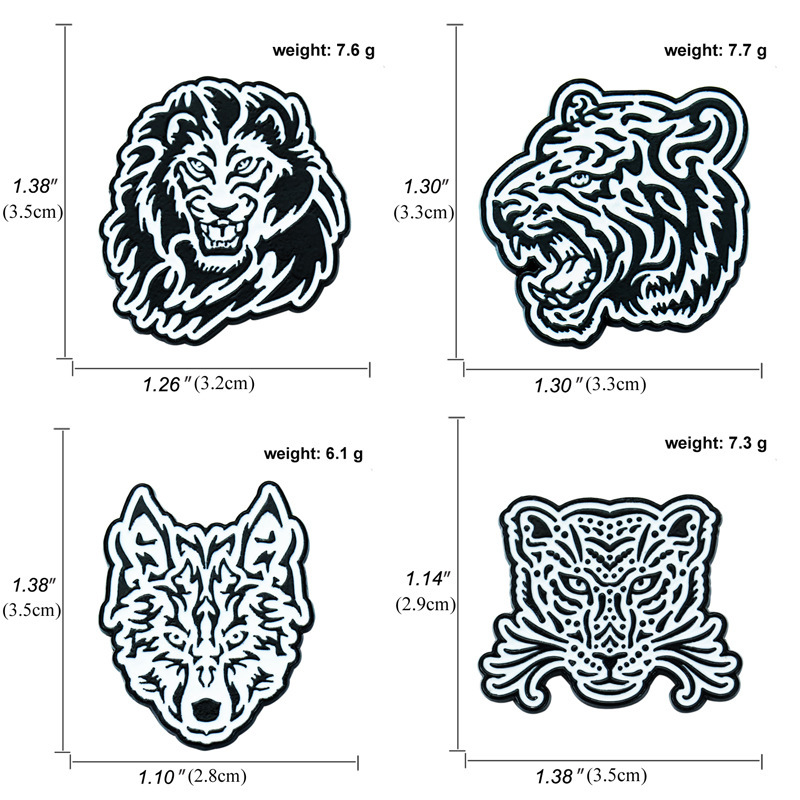 Broche De Aleación De Lobo De León De Dibujos Animados De Tigre Con Patrón De Animal Geométrico Nuevo display picture 2