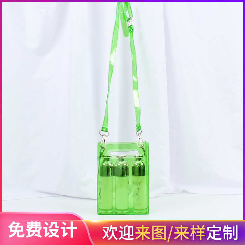 厂家直销PVC单肩包定制 果冻色透明游泳包旅行手提袋可加印logo