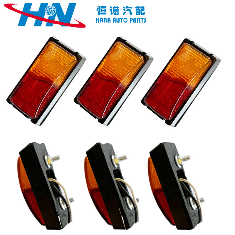 Los fabricantes FUENTE suministran la luz lateral del camión 8LED rojo y amarillo camión LED Luz de señal de luz lateral 10-30V luz de ancho