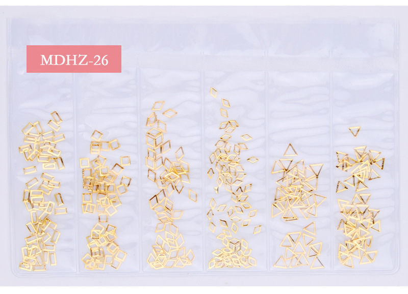 14g Weight Nail Decoration Accessories Nail Supplies 1 Set Quantity Metal Material Geometric Pattern Simple Style Style Factory Mixed New Nail Beauty Ornament Metal Hollow Japanese Star Moon Ocean 6 Grid Nail Decoration 15