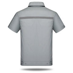 2019 Spring Short-Sleeve Tri-Color Anti-Static Safety Vest with Reflective Strips Factory Workshop Work Protection Uniform Set