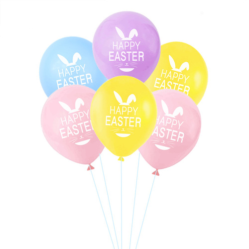 Cross-border new 12-inch rabbit letter Easter latex balloon Easter theme party decoration supplies