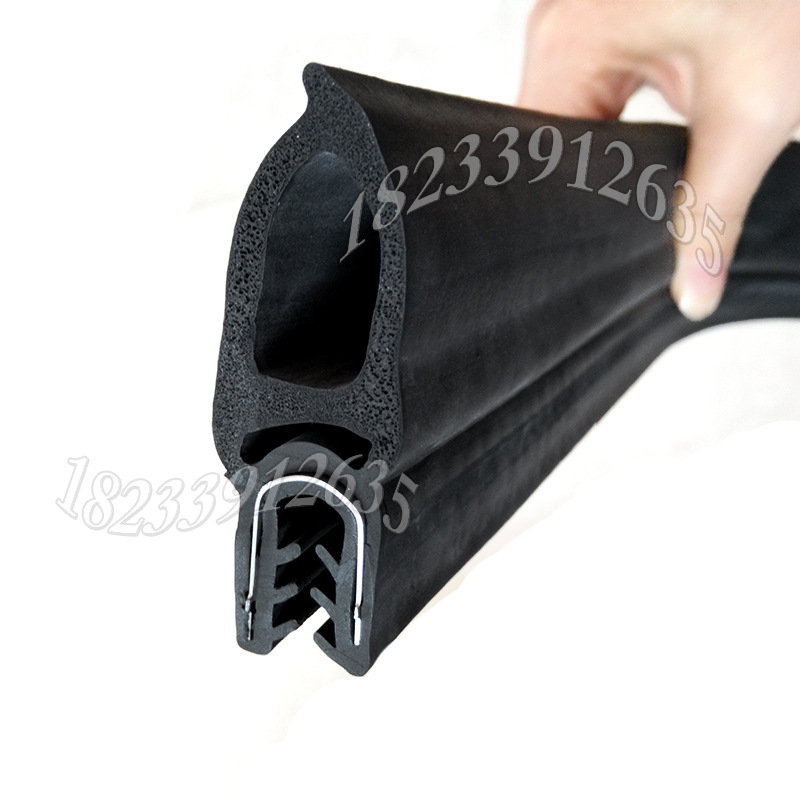 6un机柜密封条机械橡胶条钢带圆桃海绵泡胶条钢芯骨架密封条