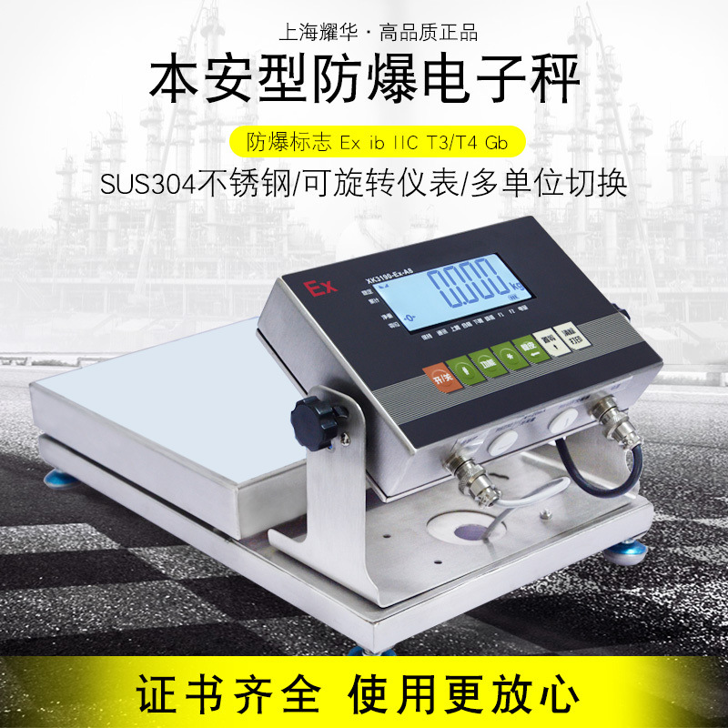 上海耀华XK3190-EX-A8本安型防爆电子秤化工专用秤称重桌秤高