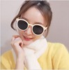 Fashionable white sunglasses, milk tea solar-powered, glasses, 2019, Korean style, internet celebrity