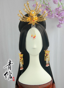 Women han tang ming girls princess empress film cosplay wig headdress Hanfu ancient cos wig headdress