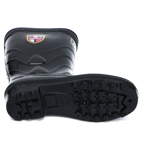 Black Industrial Mine Waterproof Boots Tall Worker Rain Boots Work Safety Men Durable Slip-Resistant Insulated Rain Boots Factory Wholesale