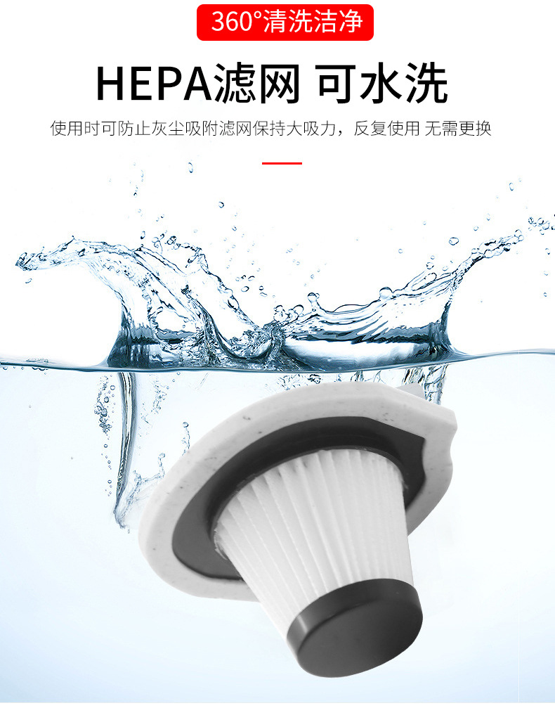 Car accessories: Car vacuum cleaner for home and car use, dual-function for dry and wet cleaning, with high power and strong suction