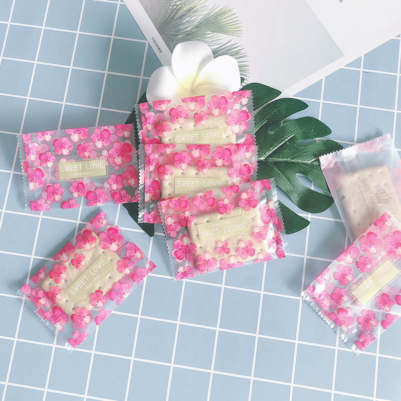 Directo de fábrica nueva corona flor de cerezo copo de nieve bolsa de embalaje crujiente bolsa de galletas de carne esmerilada máquina de sellado bolsa al por mayor