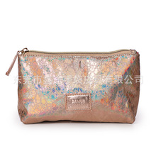 新款时尚金色镭射pu化妆包 出口日本幻彩收纳包定制logo