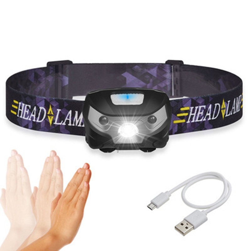 New USB Rechargeable Strong Light Led Waterproof Night Fishing Sensor Headlamp Led Fishing Running Sports Night Fishing Special