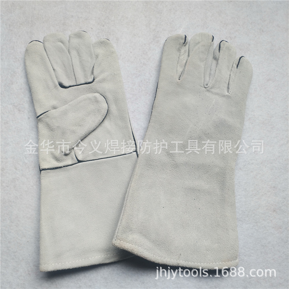 厂家直销12寸/14寸/16寸/18寸牛二层皮双层连背劳保手套