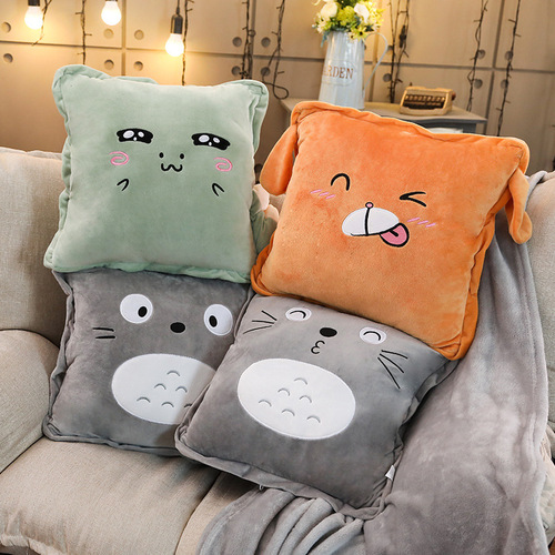 Pillow, quilt, office dual-use cushion, nap pillow, coral velvet blanket, car cushion, three-in-one artifact