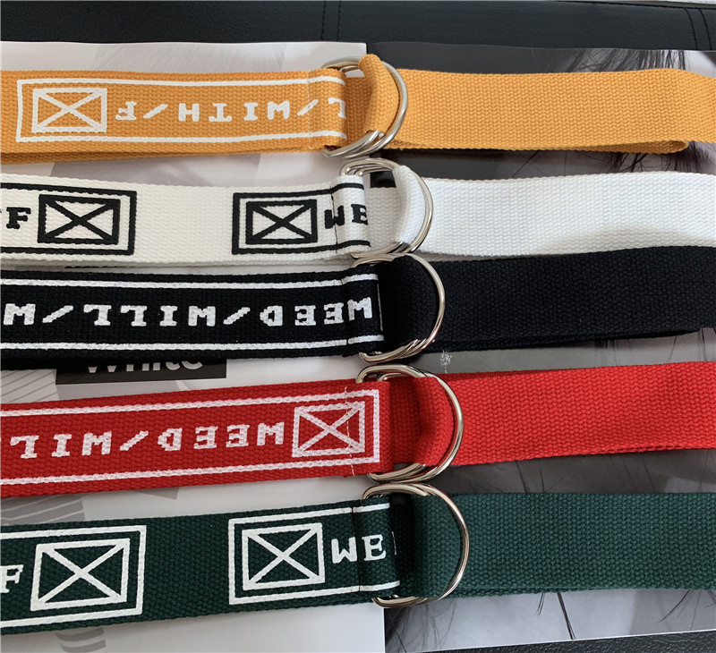 Fashion Double Loop Printing Canvas Belt display picture 12