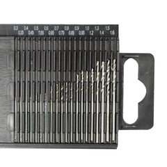 High speed steel twist drill bits, 20 mini drill bits set, a box of 0.3mm-1.6mm fine drill bits directly supplied from the manufacturer