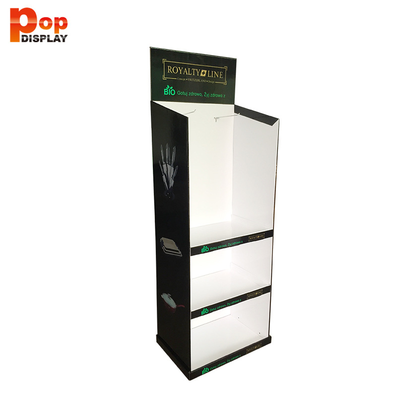 东莞厂家定制餐具厨具促销纸展示架 超市食品4层纸质陈列架批发