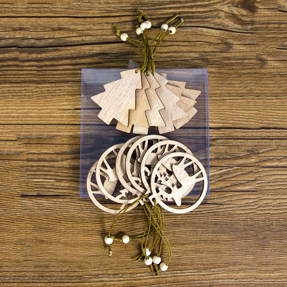 20g Weight Hanging Ornaments Event & Party Supplies Party Occasion Wood Material Christmas Festival Christmas Wood Party Hanging Ornaments 1