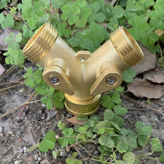 All-copper one-way two-way external thread joint three-way ball valve washing machine faucet joint garden tool