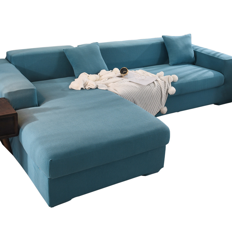 玉米粒纯色沙发套万能全包L型贵妃组合摇粒绒沙发罩四季通用批发