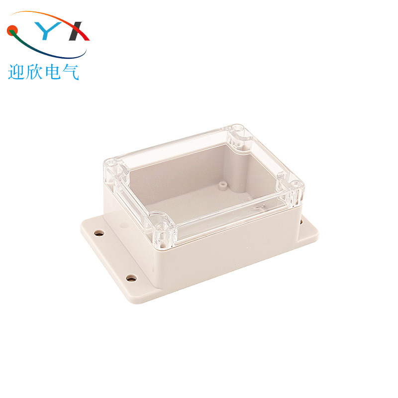 115*90*55mm透明盖带耳仪表分线盒 监控电源防水盒线路板专用外壳
