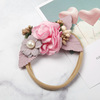 Cute children's soft nylon elastic headband, sunshine, hair accessory, European style, flowered