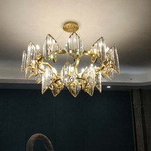 厂供现代水晶客厅吊灯铜色餐厅卧室灯大气创意个性网红酒店灯具