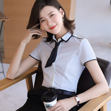 XN6013衬衫女短袖秋冬职业装新款韩版打底上衣修身修身版衬衣女
