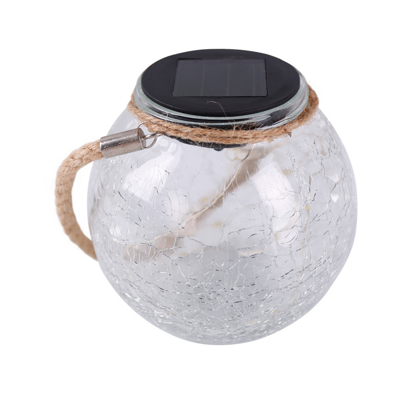 亚马逊跨境LED太阳能灯创意碎玻璃吊灯户外灯花园地摊圣诞装饰灯