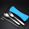 Tableware stainless steel, street set, handheld cloth bag, straw, 3 piece set, wholesale