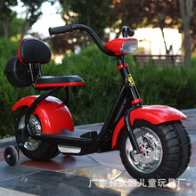 兒童電動車摩托車哈雷電瓶車寶寶玩具車小孩坐人三輪童車可代發