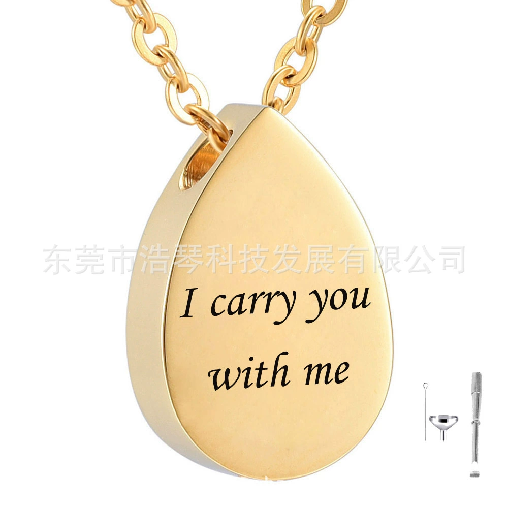 Европейский и американский персонализированный флакон духов вода в форме капли надписи кулон Пепел Мемориал животное пепел ожерелье похоронные украшения