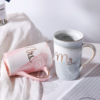 INS marble ceramic cup Mark cup can set LOGO daily department store creative wedding gift small department store