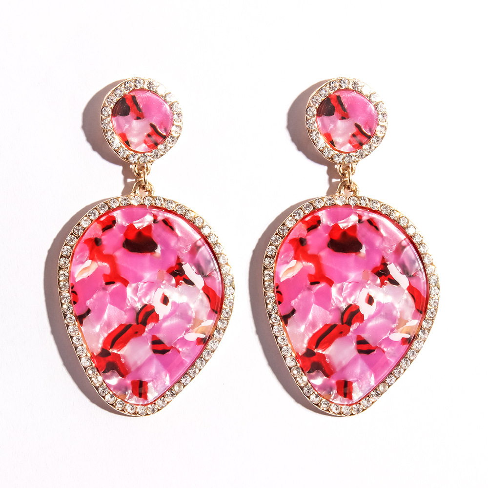 Retro Colorful Acrylic Big Earrings display picture 3