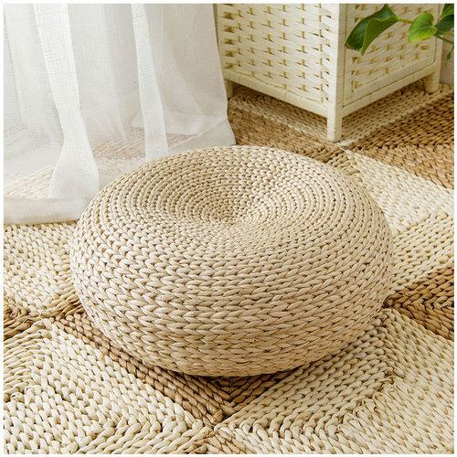 Woven Seating Cushion, Hand-woven Mat, Meditation Cushion, Thickened Grass Floor Cushion, Zen Meditation Seat Pad, Balcony Window Cushion
