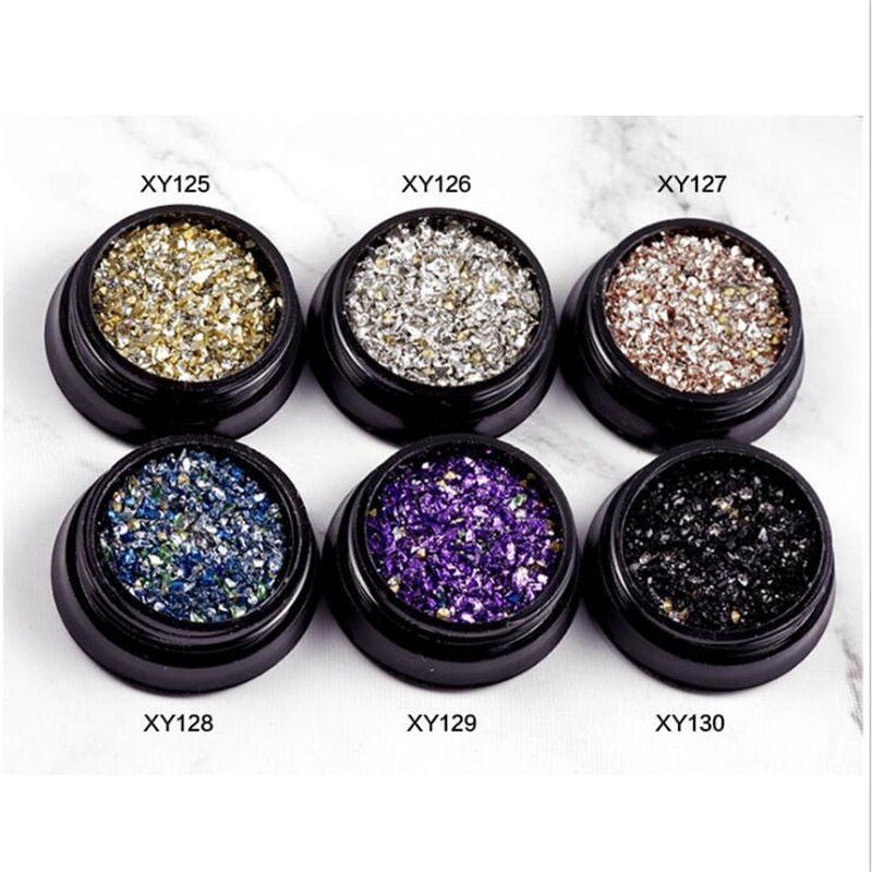 Tiktok red Venta caliente Nueva York tormenta joyería de uñas mezclado roto diamante micro perlas mineral Super flash joyería de uñas