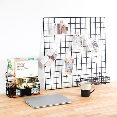 北歐風簡約網格照片牆宿舍牆面裝飾架相片牆拍攝道具免打孔置物架